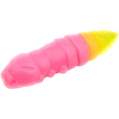 Silicone FishUP Pupa 1.5" cheese taste #133 - Bubble Gum/Hot Chartreuse (8pcs/pack)