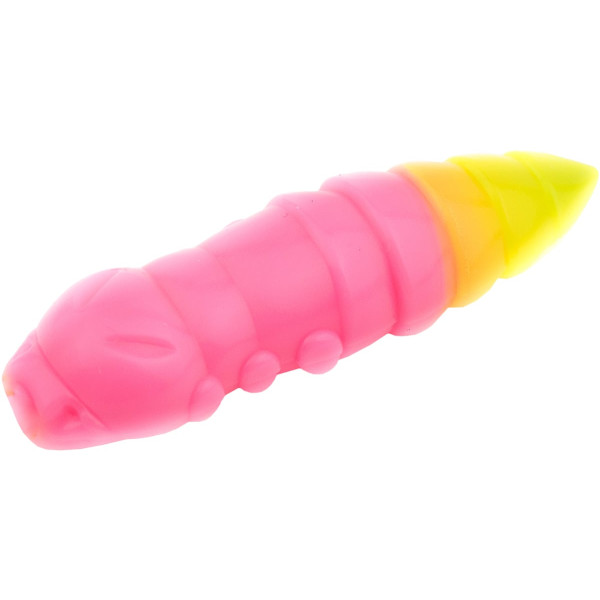 Silicone FishUP Pupa 1.5" cheese taste #133 - Bubble Gum/Hot Chartreuse (8pcs/pack)
