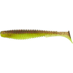 Силікон FishUP U-Shad 4" #203 - Green Pumpkin/Flo Chartreuse (8шт/уп)