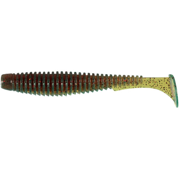 Silicone FishUP U-Shad 3.5" #019 - Motor Oil/Red (8pcs/pack)