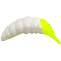 Silicone FishUP Ozi 1.2" cheese taste #131 - White/Hot Chartreuse (10pcs/pack)