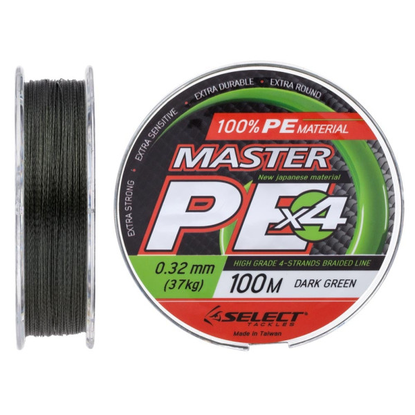 Cord Select Master PE 100m 0.32mm 37kg dark green.