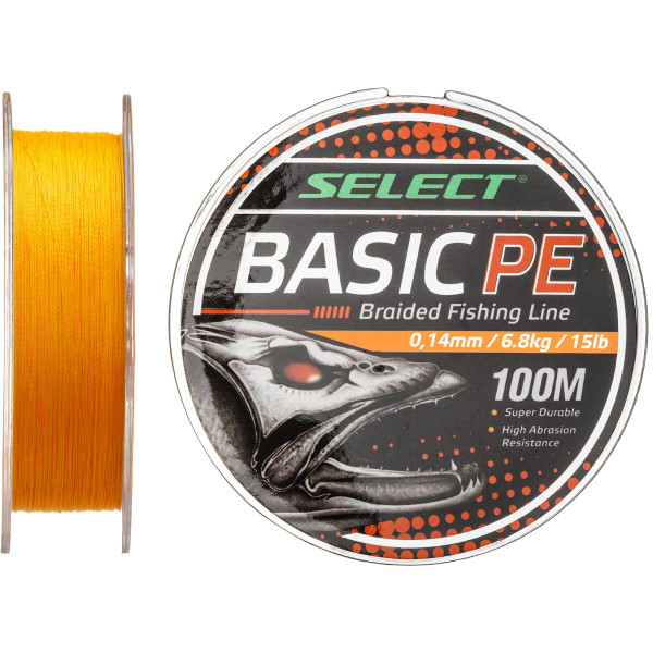 Шнур Select Basic PE 100m  orange 0.18mm 22LB/9.9kg