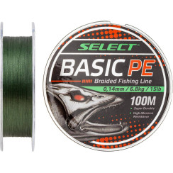 Шнур Select Basic PE 100m dark green 0.10mm 10LB/4.8kg