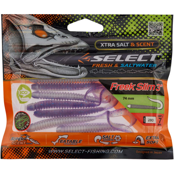 Silicone Select Freek Slim 3" #280 (7 pcs/pack)