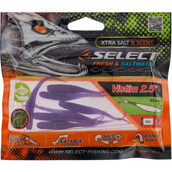 Silicone Select Victim V-Tail 2.5" #800 (7 pcs/pack)