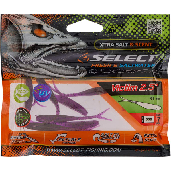 Silicone Select Victim V-Tail 2.5" #888 (7 pcs/pack)