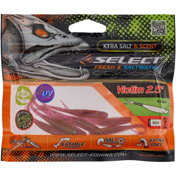 Silicone Select Victim V-Tail 2.5" #900 (7 pcs/pack)