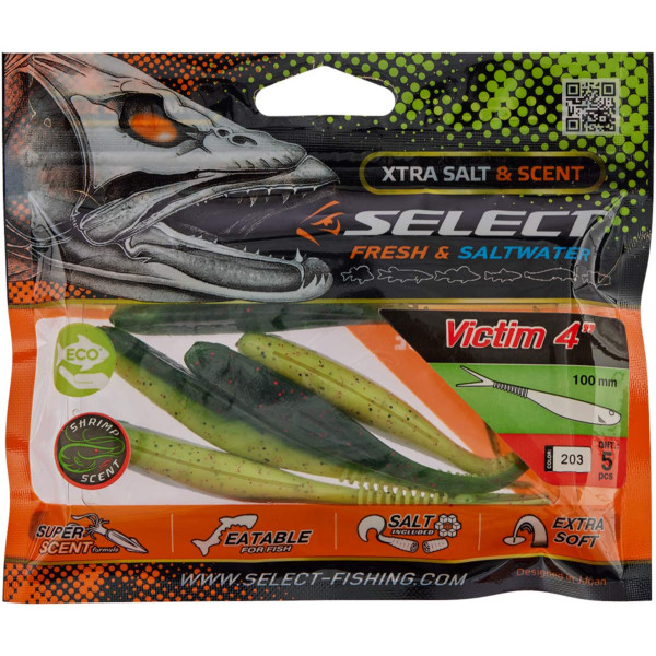 Silicone Select Victim V-Tail 4" #203 (5 pcs/pack)