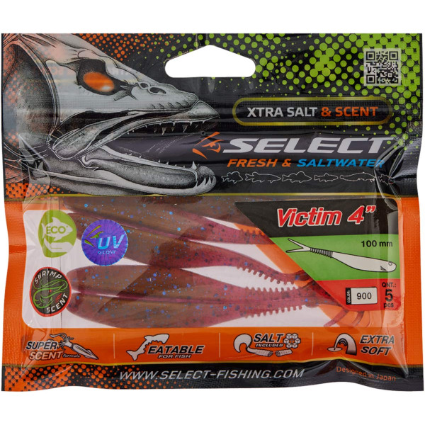 Silicone Select Victim V-Tail 4" #900 (5 pcs/pack)
