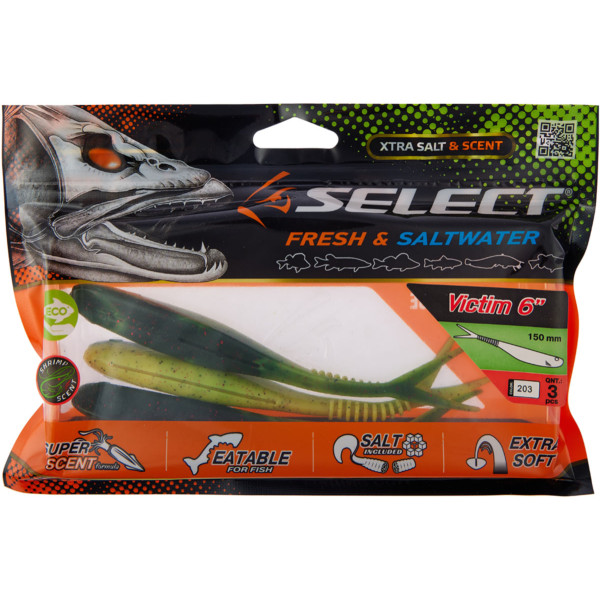 Silicone Select Victim V-Tail 6" #203 (3 pcs/pack)