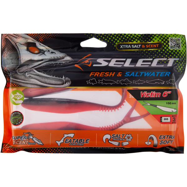 Silicone Select Victim V-Tail 6" #205 (3 pcs/pack)
