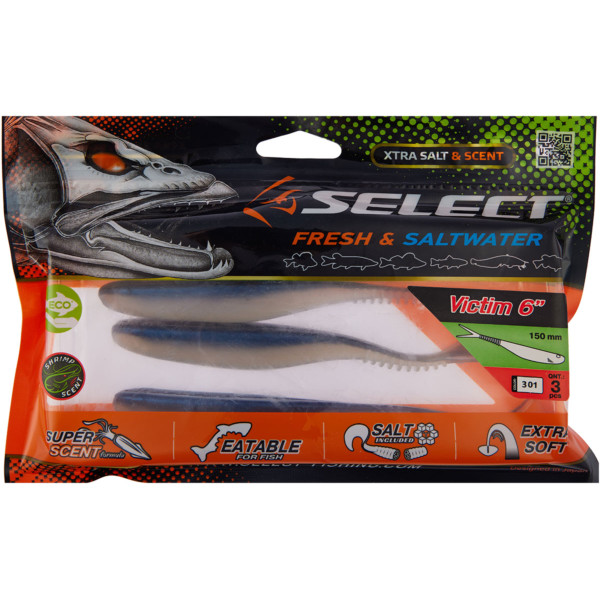 Silicone Select Victim V-Tail 6" #301 (3 pcs/pack)