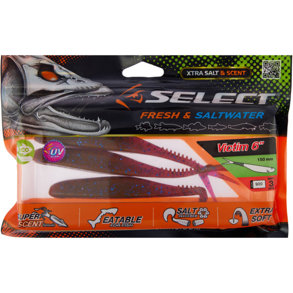 Силикон Select Victim V-Tail 6" #900 (3 шт/уп)