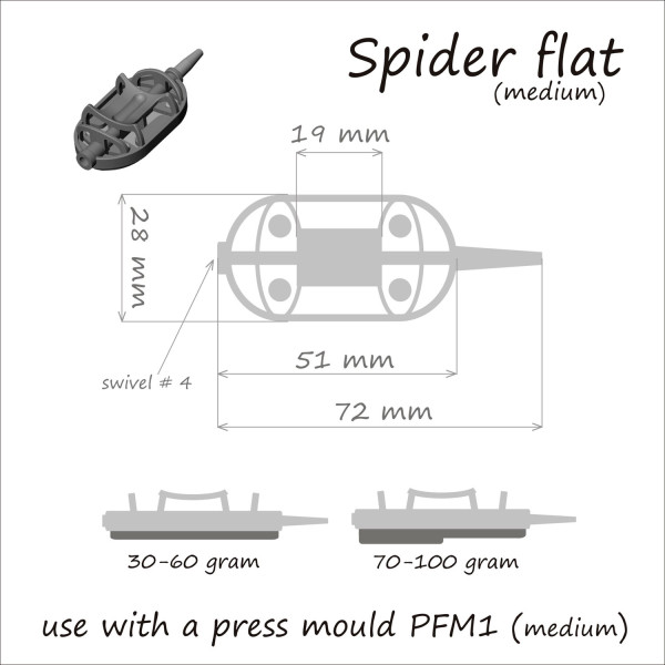 Годівниця Orange Spider Flat Method з вертлюгом №4 50г