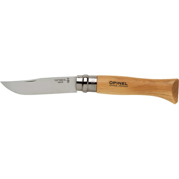 Opinel No. 8 Inox Knife. Beech Handle