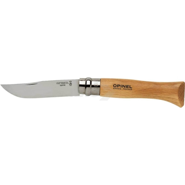 Opinel No. 8 Inox Knife. Beech Handle