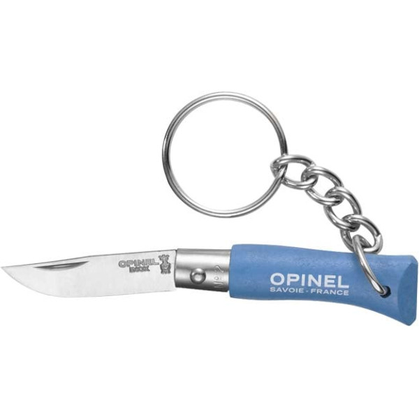 Opinel Keychain No. 2 Inox Knife. Color: Blue