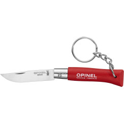 Opinel Keychain No. 4 Inox Knife. Color: Red