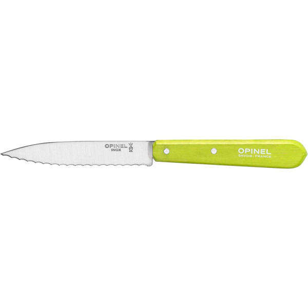 Opinel Serrated knife No. 113 Inox. Color: light green.