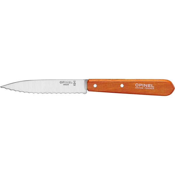 Opinel Serrated No. 113 Inox knife. Color: Orange