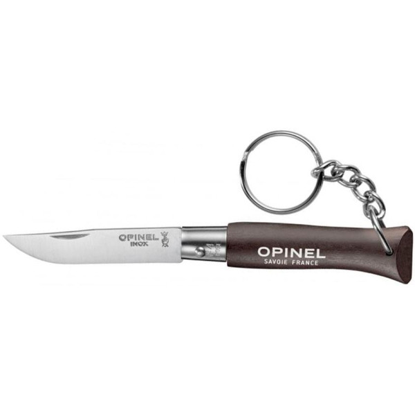 Opinel Keychain No. 4 Inox Knife. Brown.