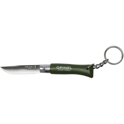 Opinel Keychain No. 4 Inox knife. Color: green