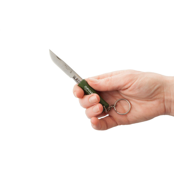 Opinel Keychain No. 4 Inox knife. Color: green
