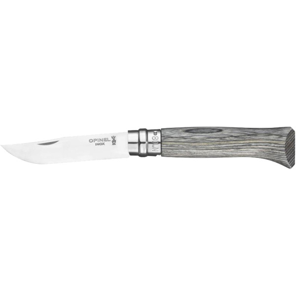 Opinel No. 8 VRI Laminated Knife. Gray.