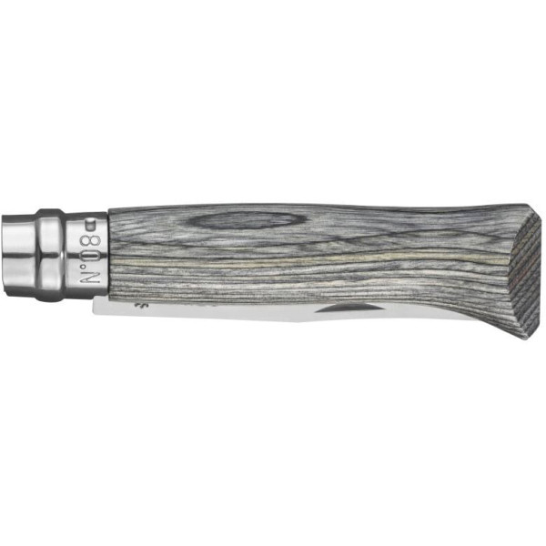 Opinel No. 8 VRI Laminated Knife. Gray.