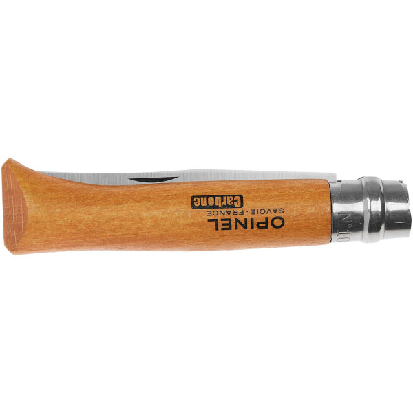 Opinel No. 10 Carbone knife. Beech