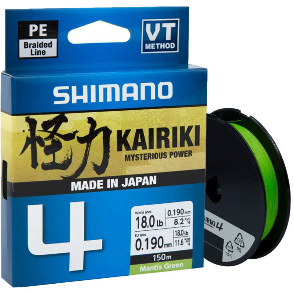 Cord Shimano Kairiki 4 PE (Mantis Green) 150m 0.315mm 29.9kg