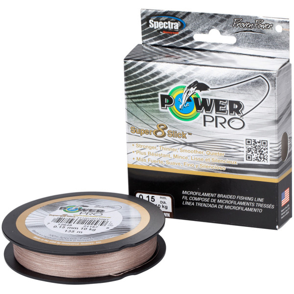Cord Power Pro Super 8 Slick 135m Timber Brown 0.32mm 53lb/24kg