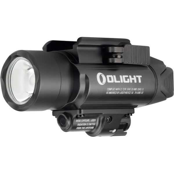 Olight Baldr Pro Black Flashlight with Laser Designator. Green Laser Designator.