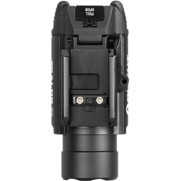 Olight Baldr Pro Black Flashlight with Laser Designator. Green Laser Designator.