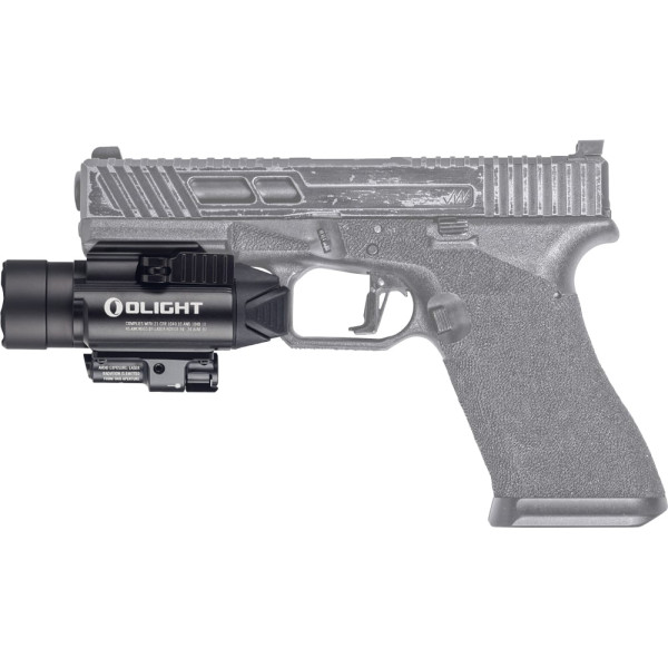 Olight Baldr Pro Black Flashlight with Laser Designator. Green Laser Designator.