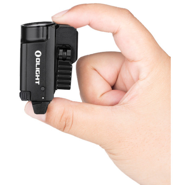 Olight Baldr Mini Black Flashlight with Laser Designator. Green Laser Designator.