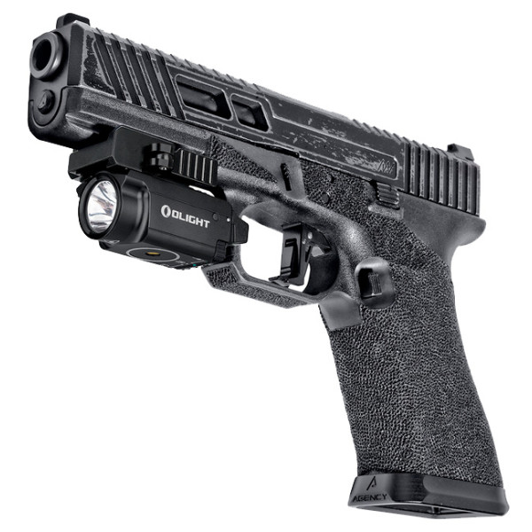 Olight Baldr Mini Black Flashlight with Laser Designator. Green Laser Designator.