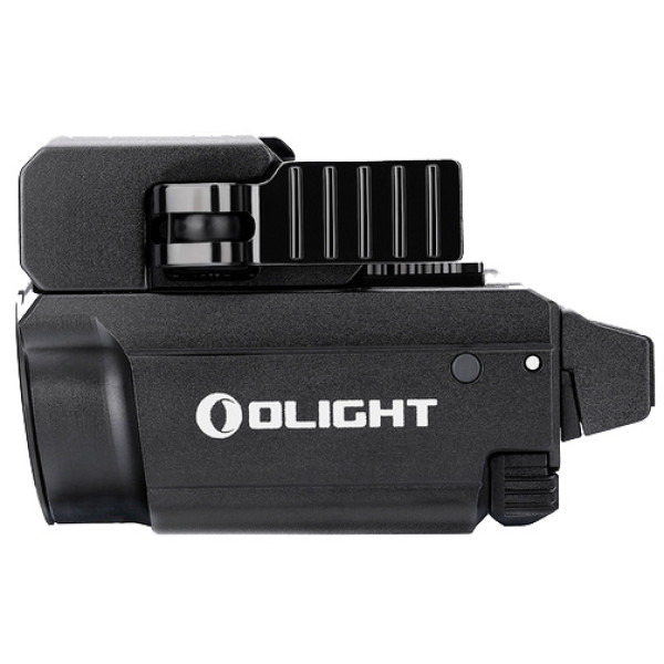 Olight Baldr Mini Black Flashlight with Laser Designator. Green Laser Designator.