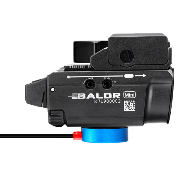 Olight Baldr Mini Black Flashlight with Laser Designator. Green Laser Designator.