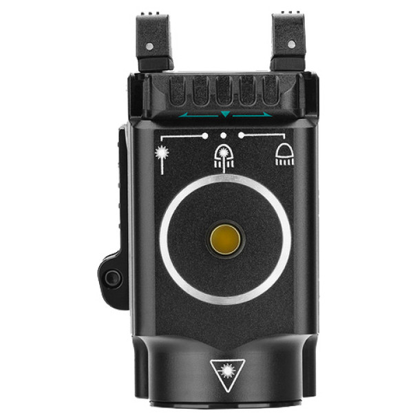 Olight Baldr Mini Black Flashlight with Laser Designator. Green Laser Designator.