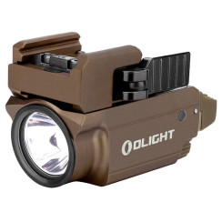 Olight Baldr Mini Desert Tan Flashlight with Laser Designator. Green Laser Designator