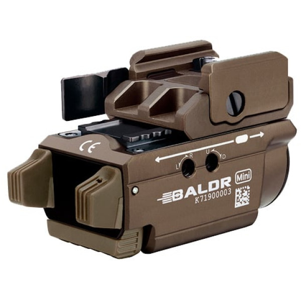 Ліхтар із ЛЦУ Olight Baldr Mini Desert Tan. Зелений ЛЦУ