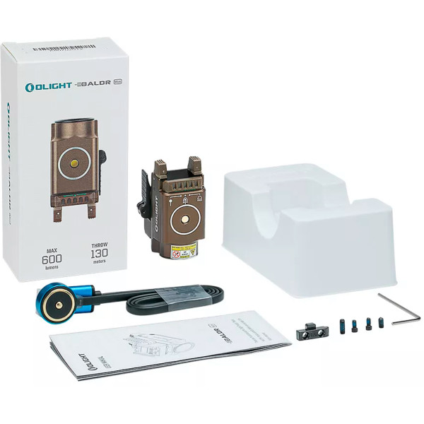 Ліхтар із ЛЦУ Olight Baldr Mini Desert Tan. Зелений ЛЦУ