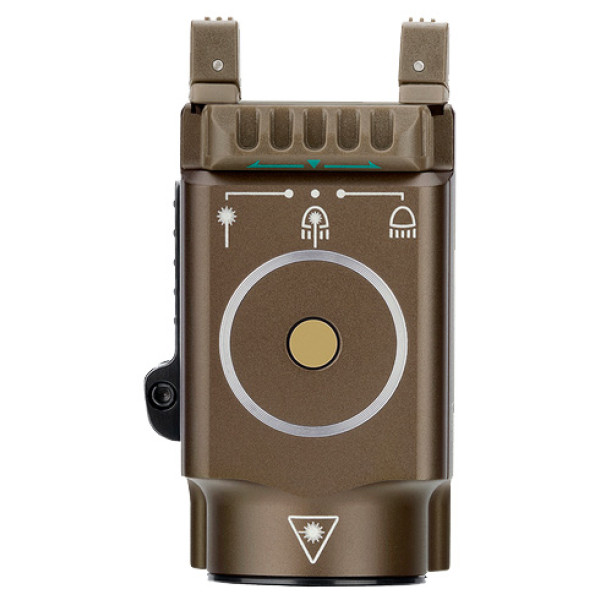 Ліхтар із ЛЦУ Olight Baldr Mini Desert Tan. Зелений ЛЦУ