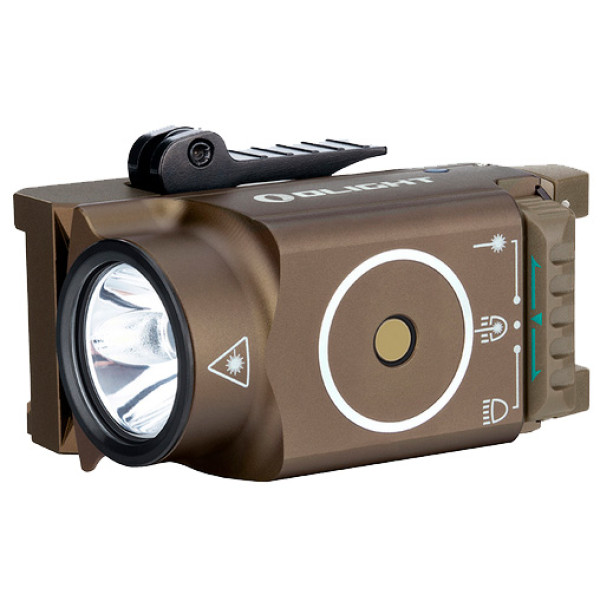Ліхтар із ЛЦУ Olight Baldr Mini Desert Tan. Зелений ЛЦУ