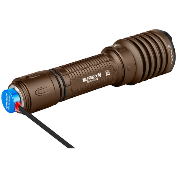 Olight Warrior X 3 Flashlight. Desert Tan