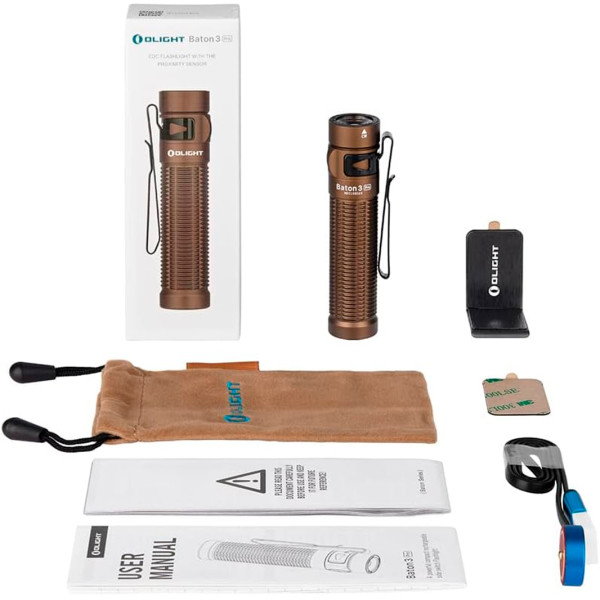 Olight Baton 3 Pro Flashlight. Desert Tan