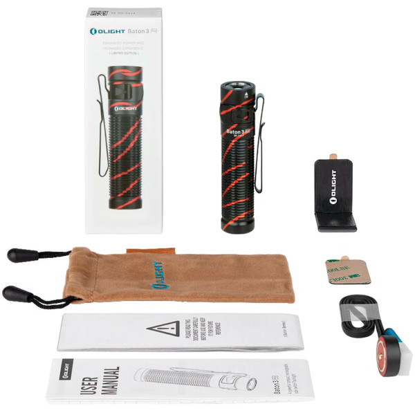 Olight Baton 3 Pro Flashlight. Black Lava