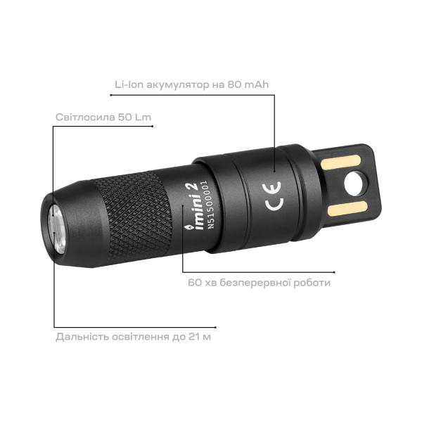 Ліхтар Olight Imini 2 Black